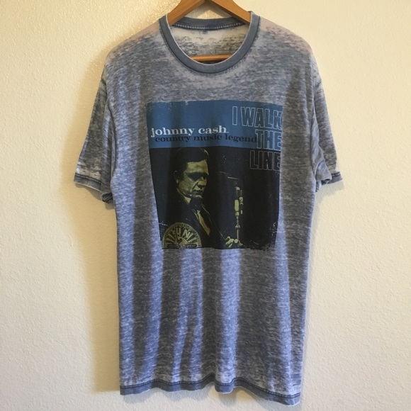 Johnny Cash Other - Johnny Cash Burnout Style Graphic Tee Large